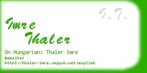 imre thaler business card